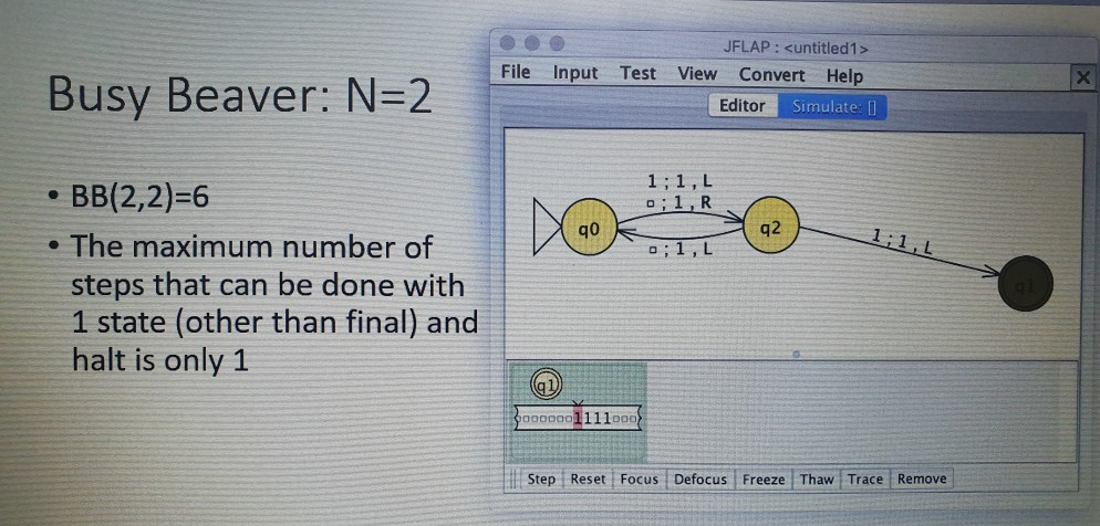File Input Busy Beaver: N=2 JFLAP : Test View | Chegg.com