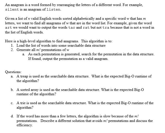 solved-an-anagram-is-a-word-formed-by-rearranging-the-chegg