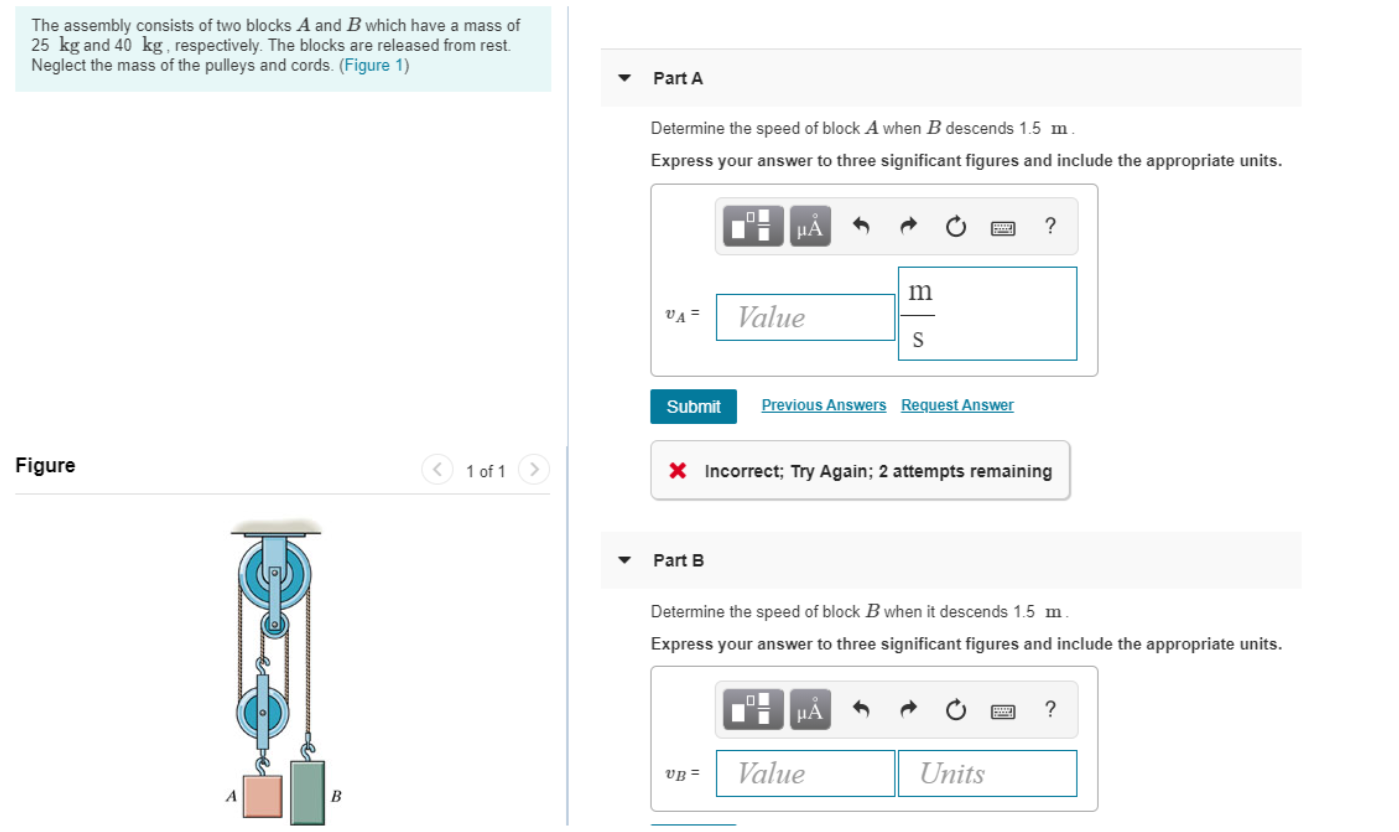 Solved The Assembly Consists Of Two Blocks A And B Which | Chegg.com