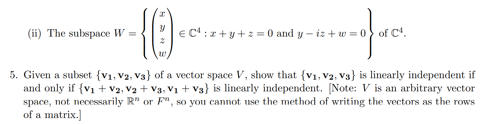 Solved 4. For Each Of The Following Subspaces, Find A Basis, | Chegg.com