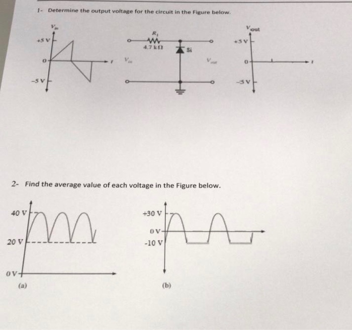 Solved 1- Determine the output voltage for the circuit in | Chegg.com