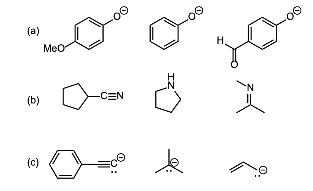 Solved Consider The Following Groups Of Compounds. In Each 