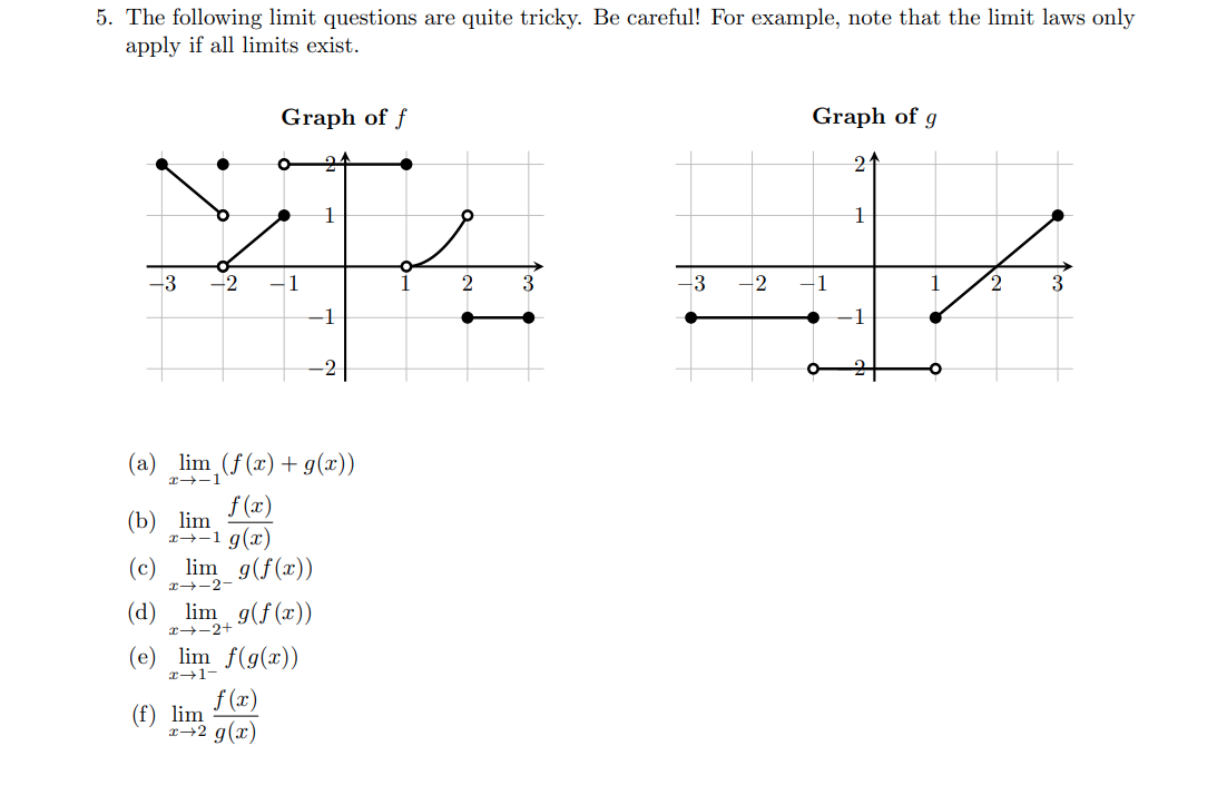 Solved 5. The following limit questions are quite tricky. Be | Chegg.com