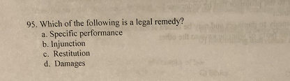 remedy injunction damages restitution