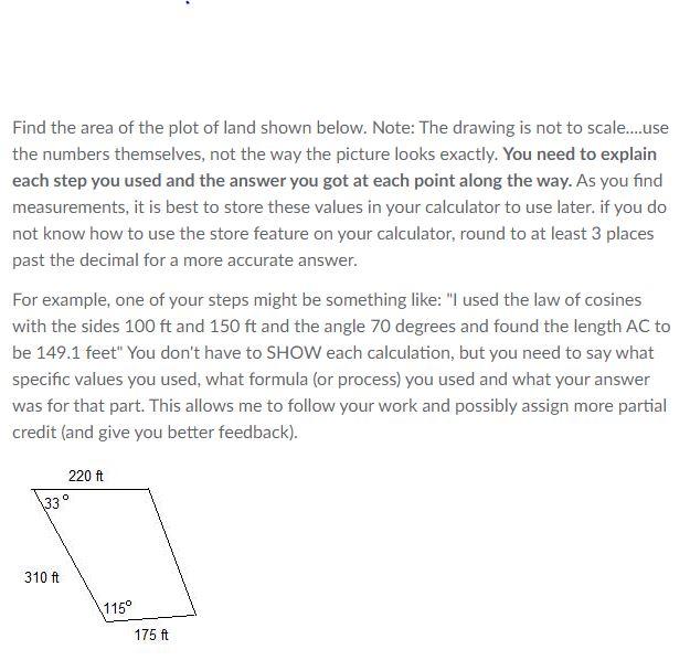 Solved . Find the area of the plot of land shown below. | Chegg.com