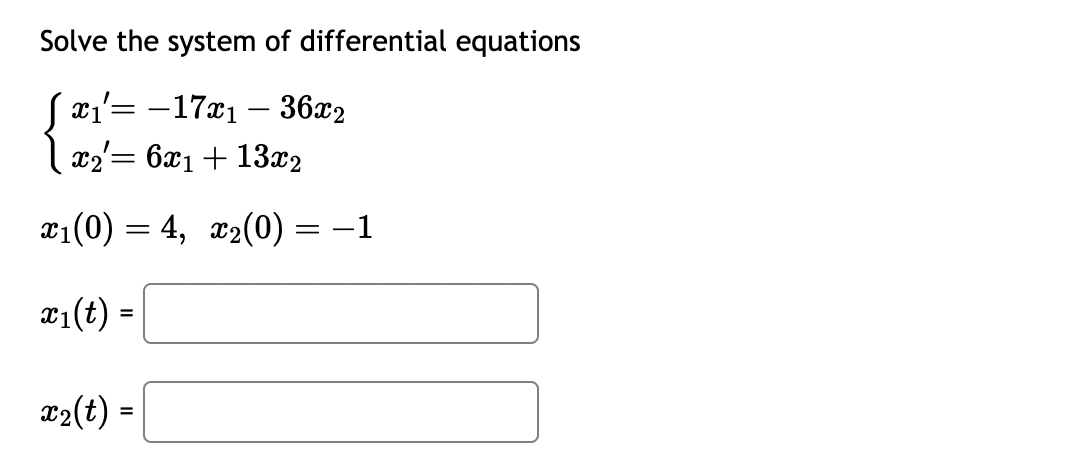 Solved Solve the system of differential equations | Chegg.com