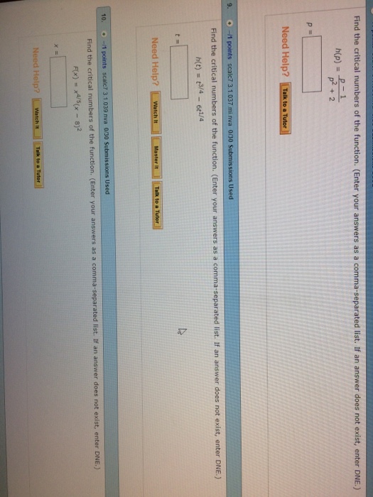 Solved Find the critical numbers of the function. (Enter | Chegg.com