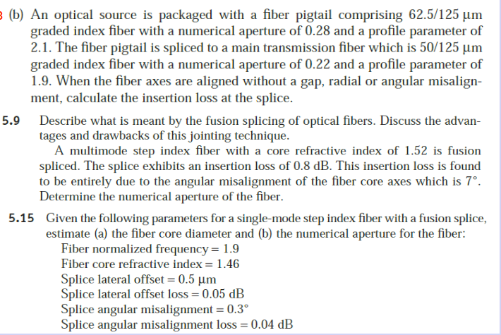 Solved 5.1 5.3 State the two major categories of fiber-fiber | Chegg.com