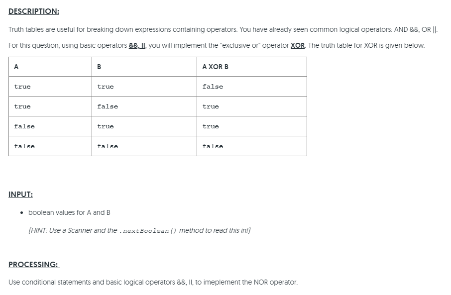 Solved DESCRIPTION: Truth tables are useful for breaking | Chegg.com