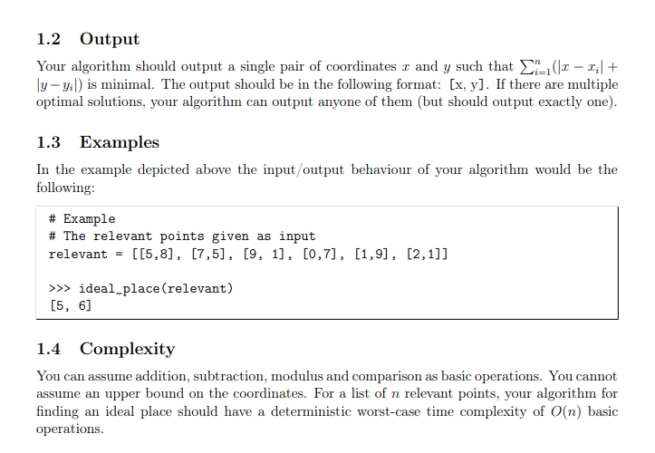 1 Location Optimisation (4 marks + 1 mark for | Chegg.com