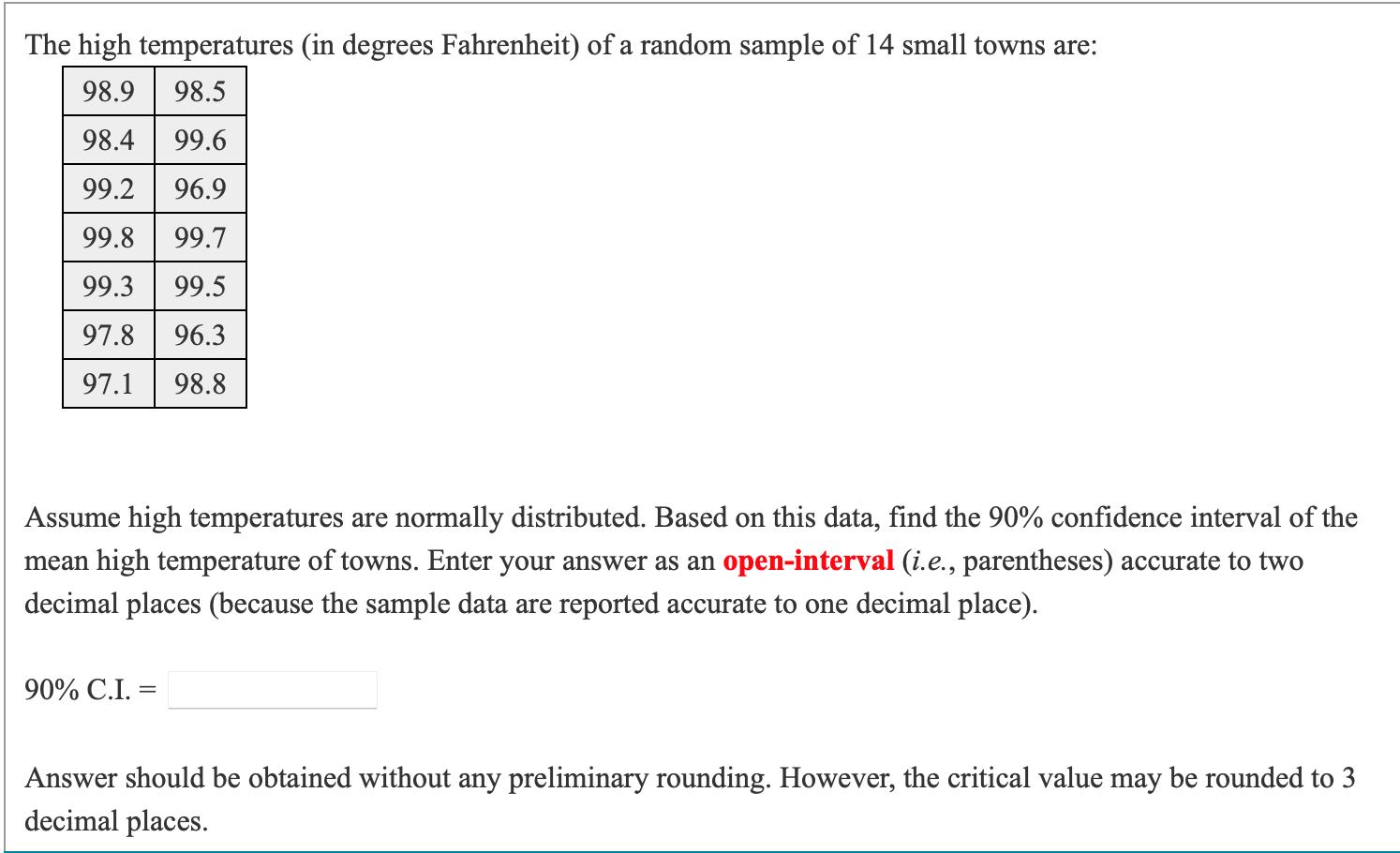 Solved The High Temperatures (in Degrees Fahrenheit) Of A | Chegg.com