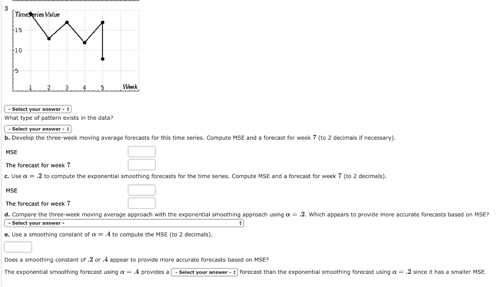Solved Consider the following time series data. Week 1 2 3 4 | Chegg.com