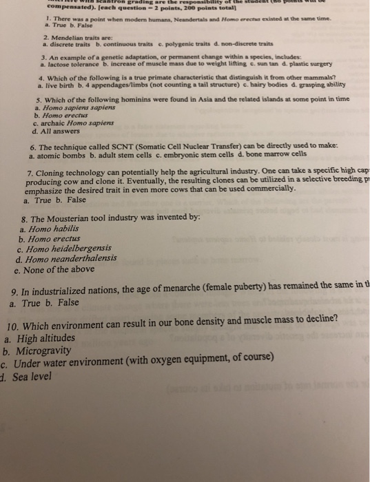 compensated). leach question-2 points, 200 points | Chegg.com