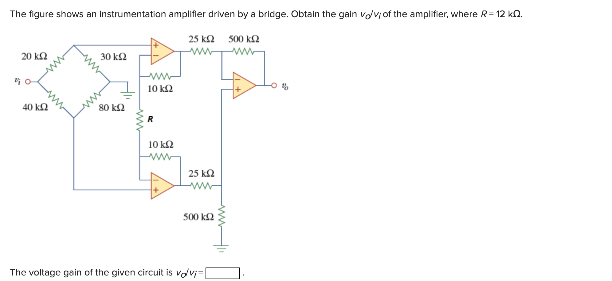 Solved The Figure Shows An Instrumentation Amplifier Driven | Chegg.com