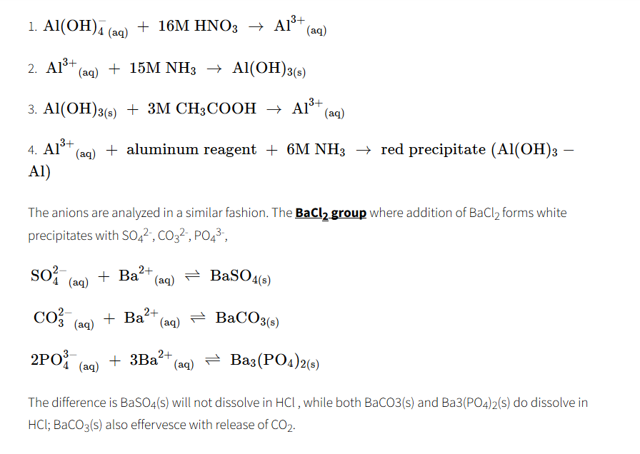 EXPERIMENT #8: QUALITATIVE ANALYSIS OF UNKNOWN IONS | Chegg.com