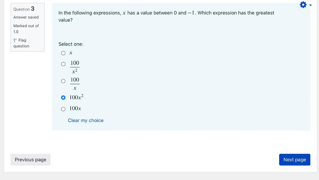 Solved Question 3 Answer saved In the following expressions, | Chegg.com