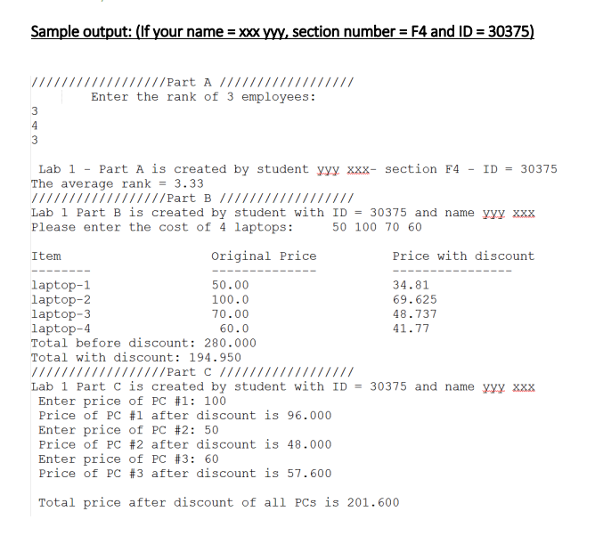 Solved A. The main function should perform the following: - | Chegg.com