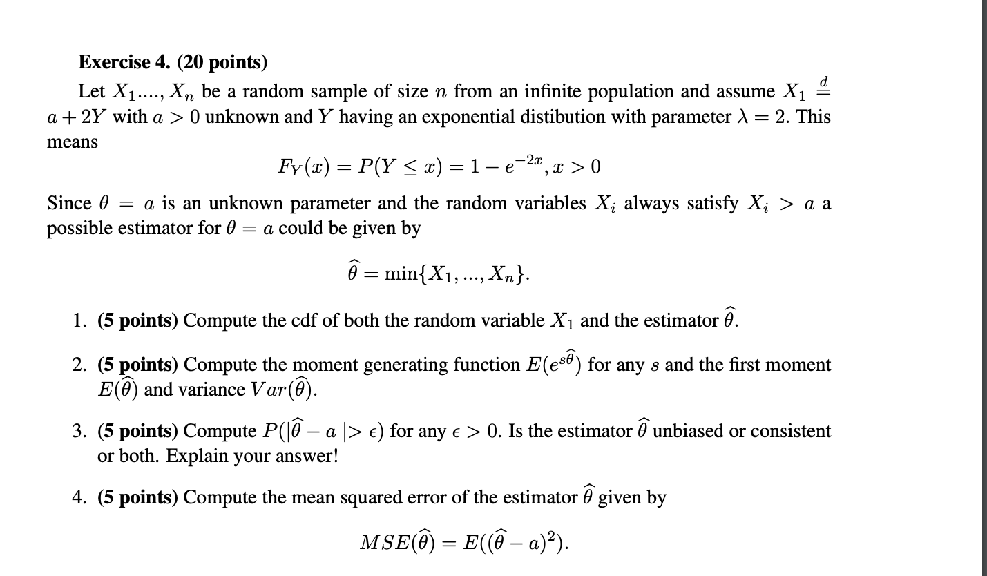 Solved D Exercise 4 Points Let X1 Be A Rando Chegg Com