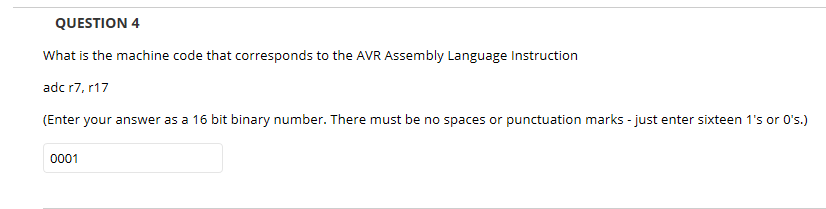Solved QUESTION 4 What is the machine code that corresponds | Chegg.com