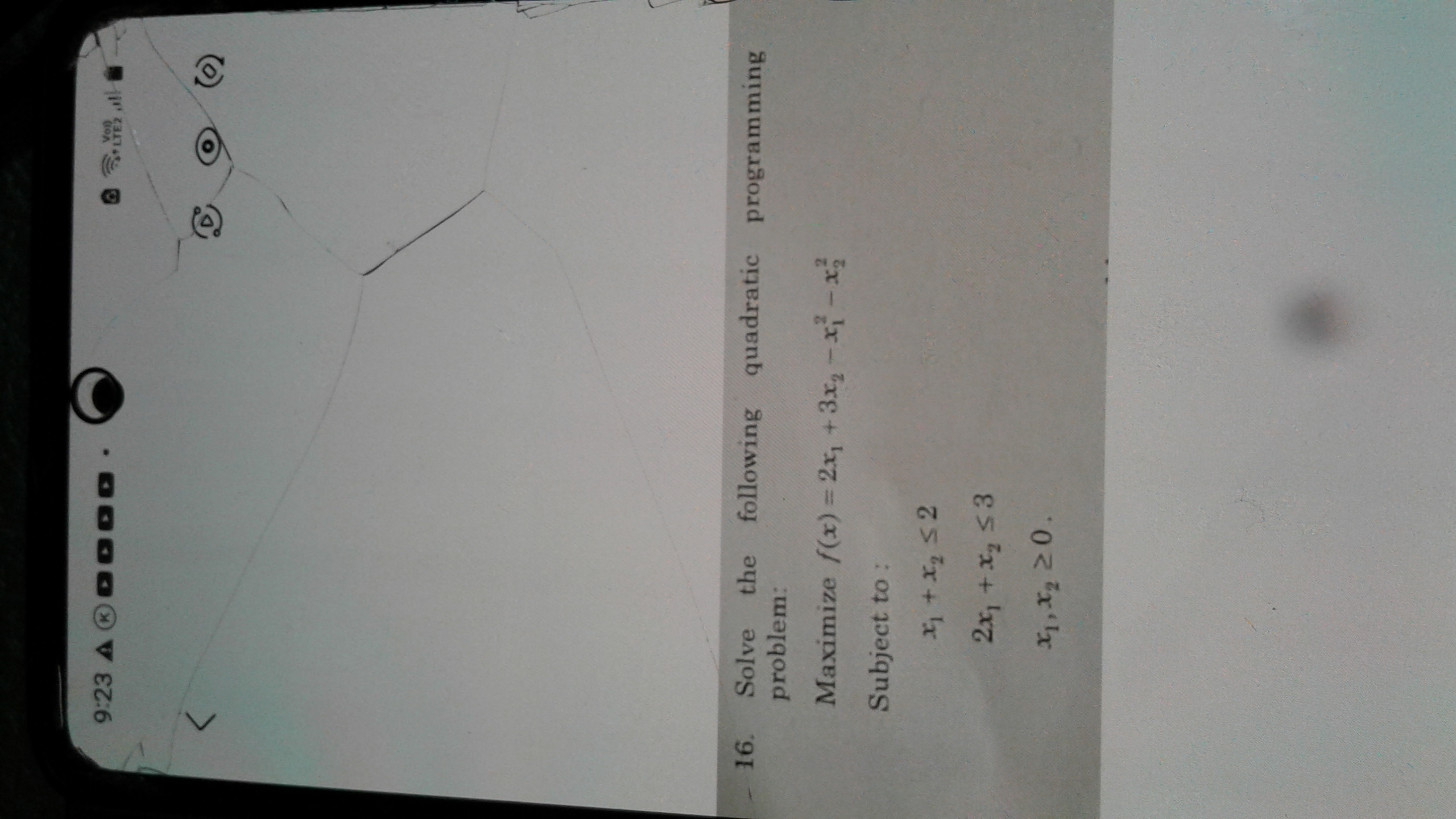 Solved ริง ㄴำ , ㄴ(D)(0)16. Solve the following quadratic | Chegg.com