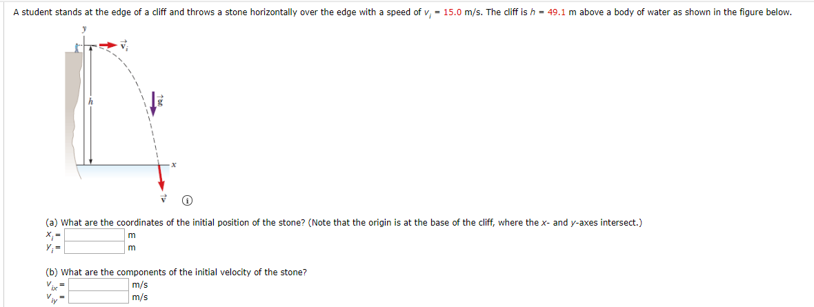 Solved A Student Stands At The Edge Of A Cliff And Throws Chegg Com