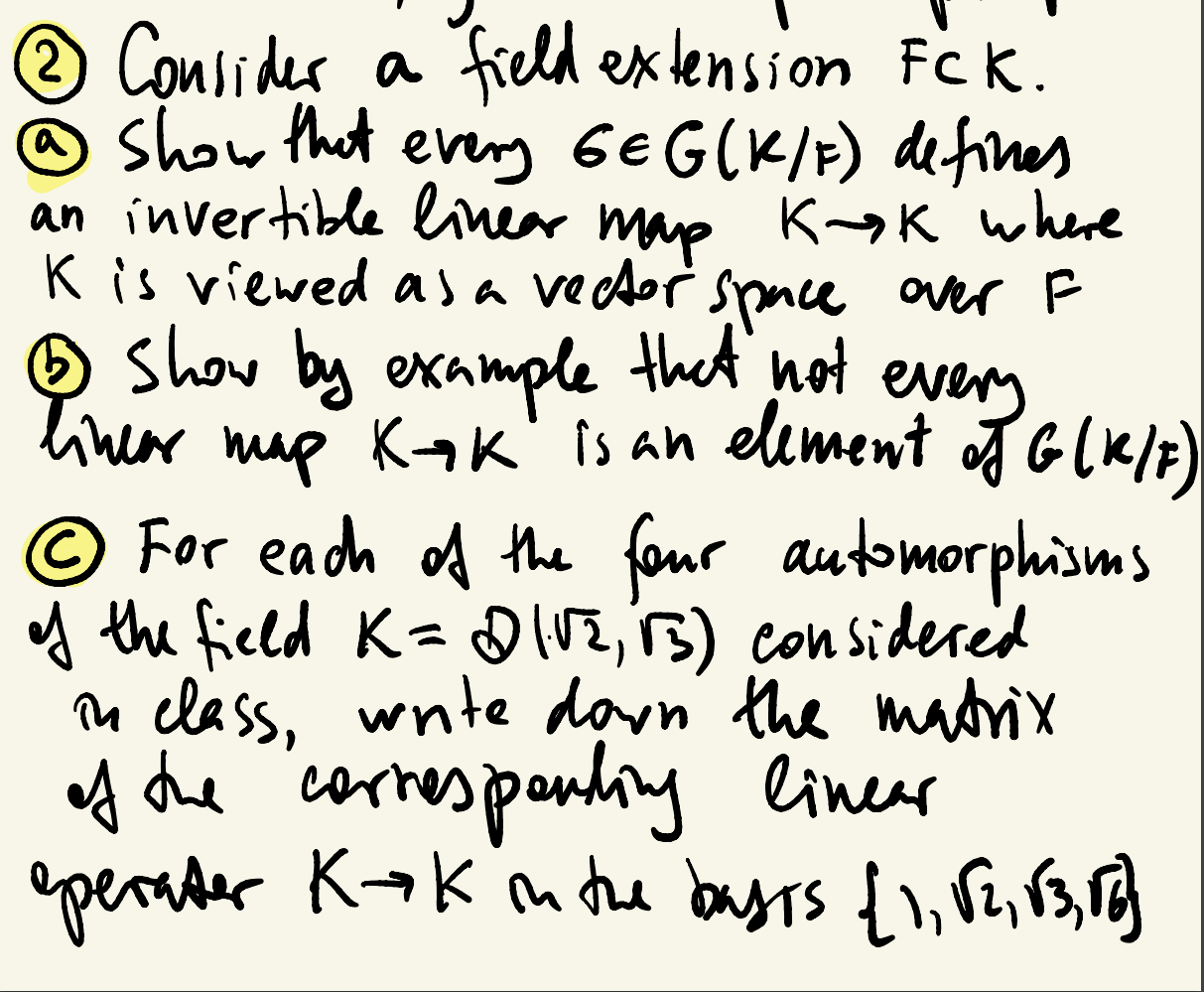 Consider a field extension fck. ® show that every