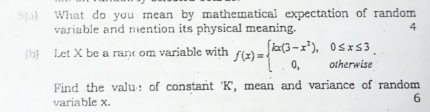 Solved What do you mean by mathematical expectation of | Chegg.com