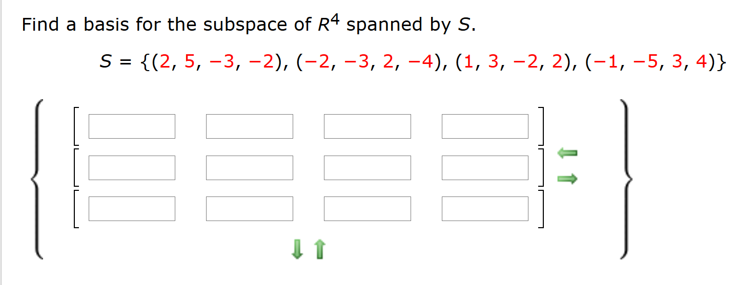 Solved Find A Basis For The Subspace Of R4 Spanned By S S Chegg Com