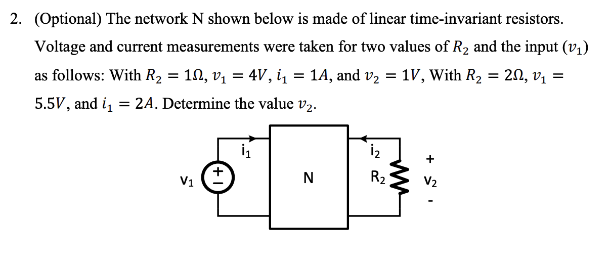 Solved 2. (Optional) The network N shown below is made of