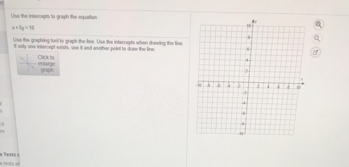 Solved Use the intercepts to graph the equation x+5y-10 Use | Chegg.com