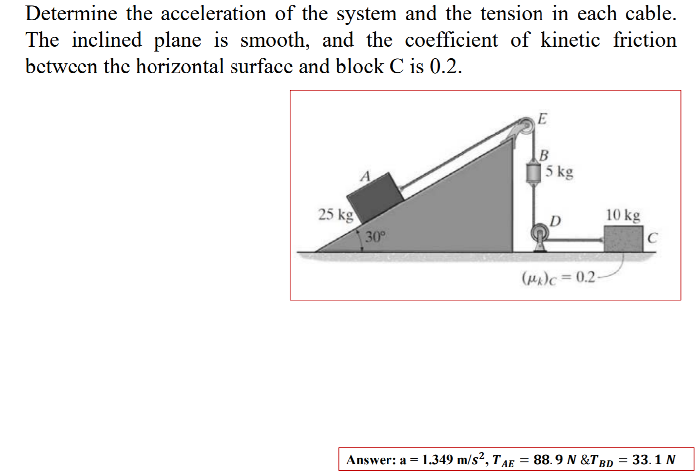 Coefficient of Kinetic Friction with Angle. Inclined plane is. Тру coefficient of surface tension. F 120 N, Friction coefficient=0.002, m = 15 kg. Find tension Force between Sleds.