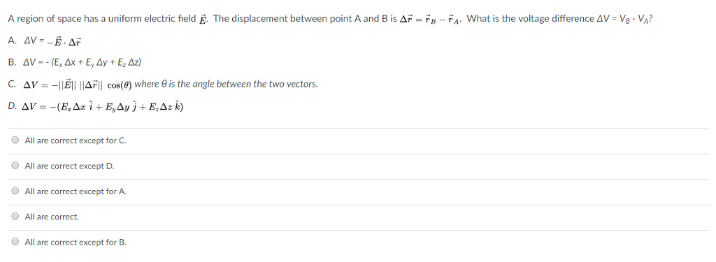 Solved A region of space has a uniform electric field E. The | Chegg.com