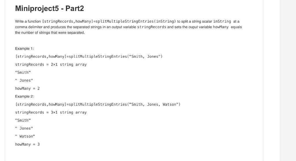 Solved Miniprojects Part2 Write A Function stringRecords Chegg