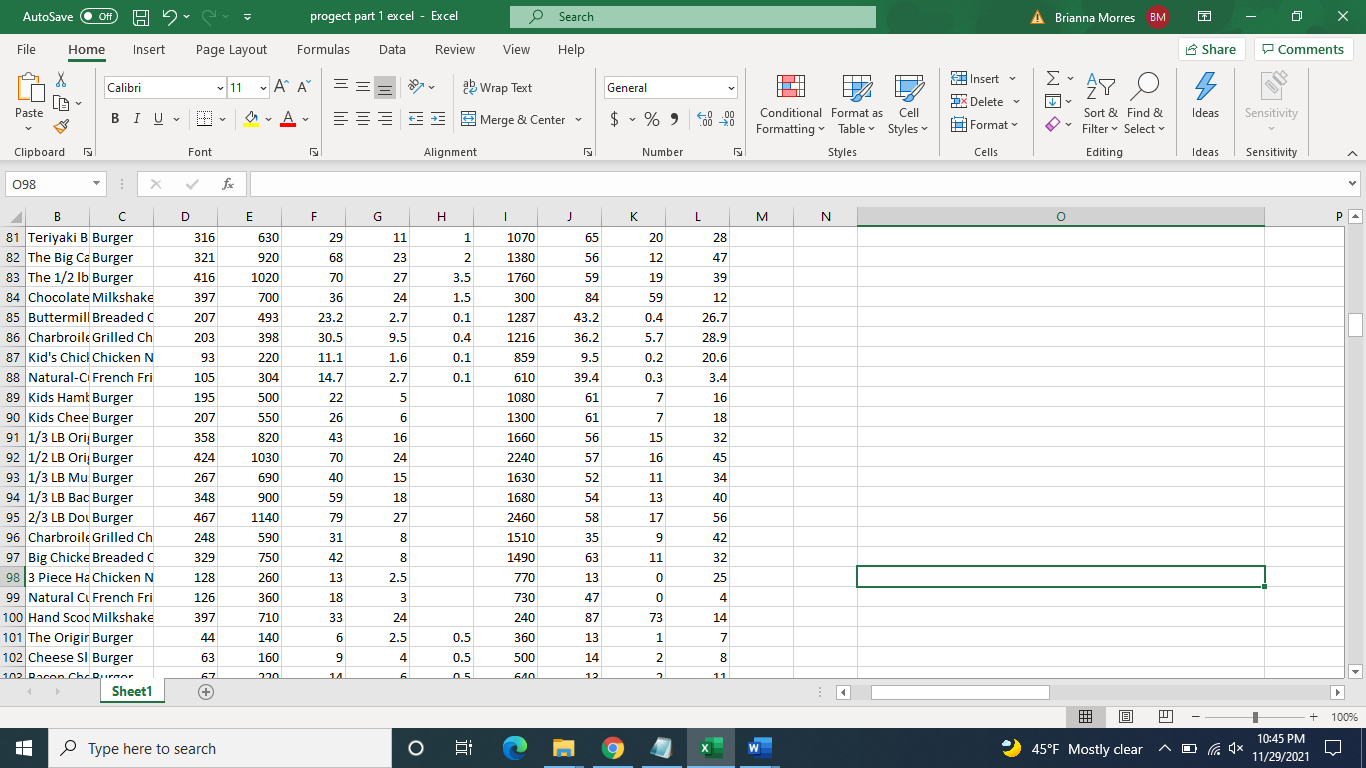 Solved AutoSave Off be progect part 1 excel - Excel Search A | Chegg.com