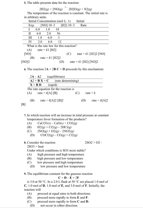 Solved 1. The rate of a reaction in the absence of a | Chegg.com