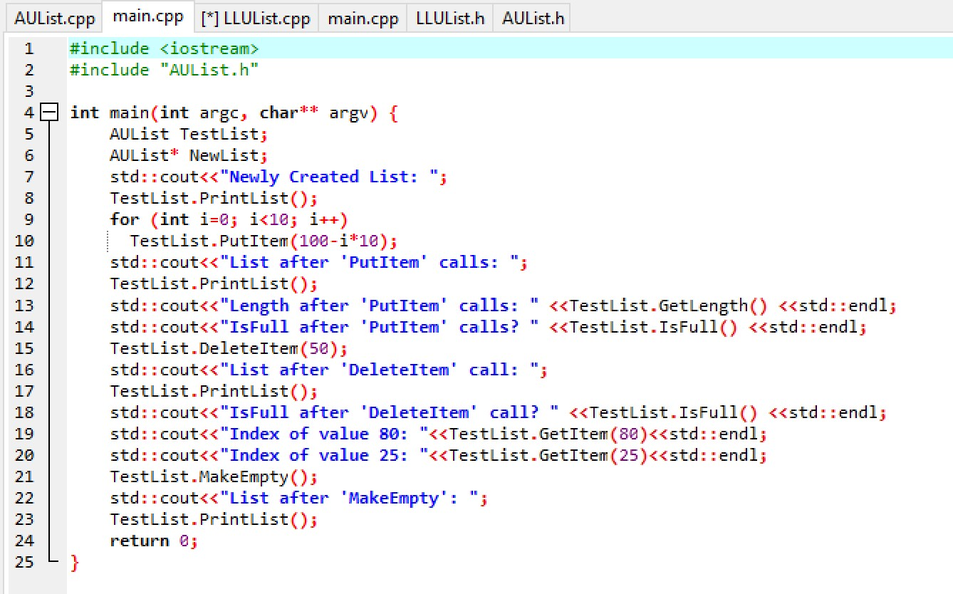 3) (40 pts) This problem deals with unsorted list | Chegg.com