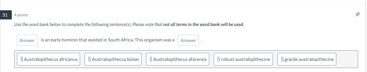 4 points Use the word bank below to complete the | Chegg.com