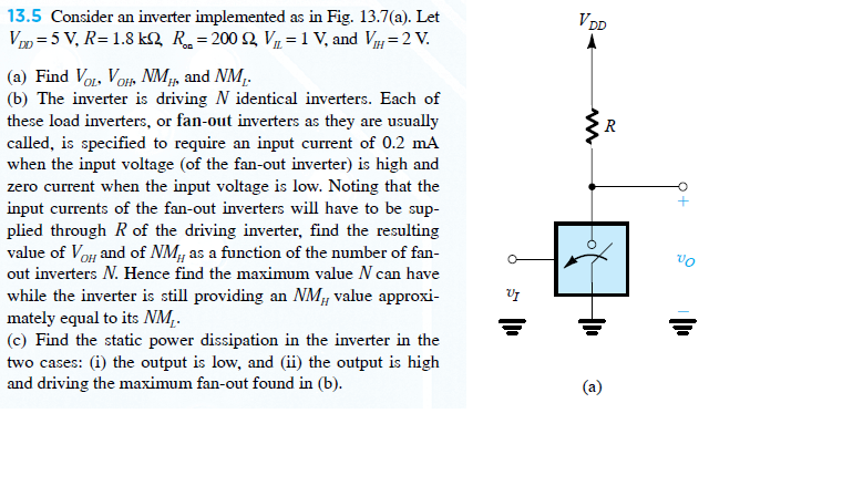 Solved 13.5 Consider an inverter implemented as in Fig. | Chegg.com