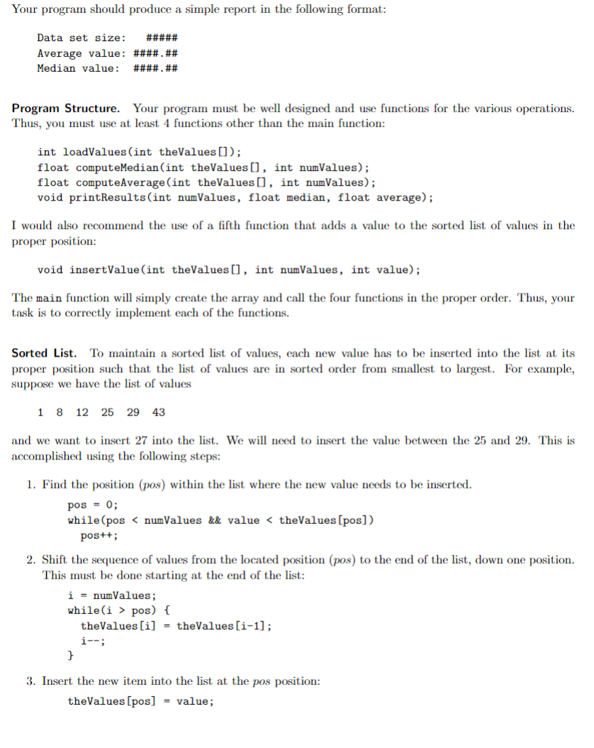 Solved Data Analysis You are to design and implement a | Chegg.com