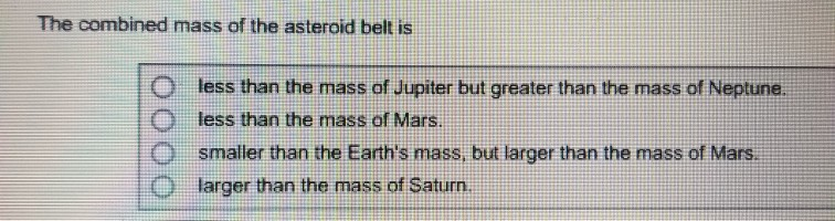 Mass of the outlet asteroid belt