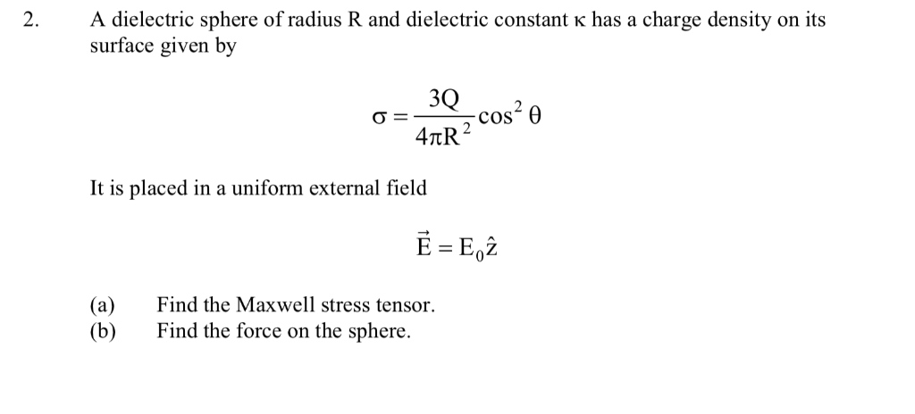 Solved A dielectric sphere of radius R and dielectric | Chegg.com