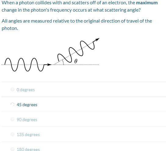 Solved When a photon collides with and scatters off of an | Chegg.com