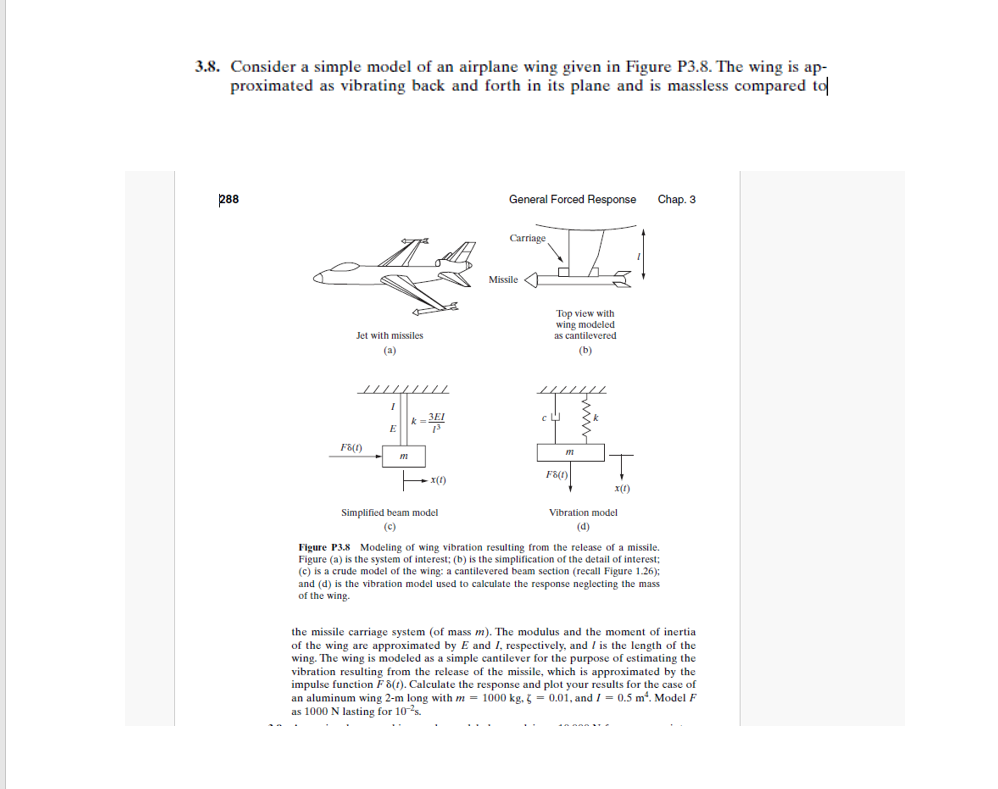 Solved 3.8. Consider a simple model of an airplane wing | Chegg.com