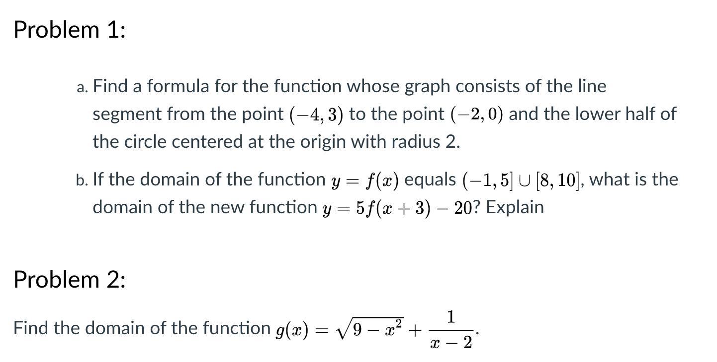 Solved Solve the problems below and write up a solution to | Chegg.com