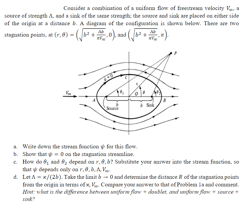 Solved Consider a combination of a uniform flow of | Chegg.com
