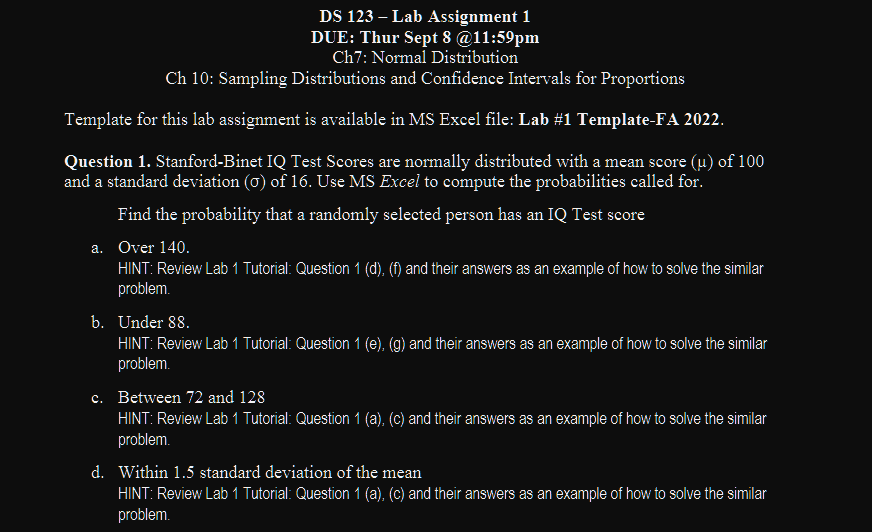 Solved DS 123 - Lab Assignment 1 DUE: Thur Sept 8@11:59pm | Chegg.com