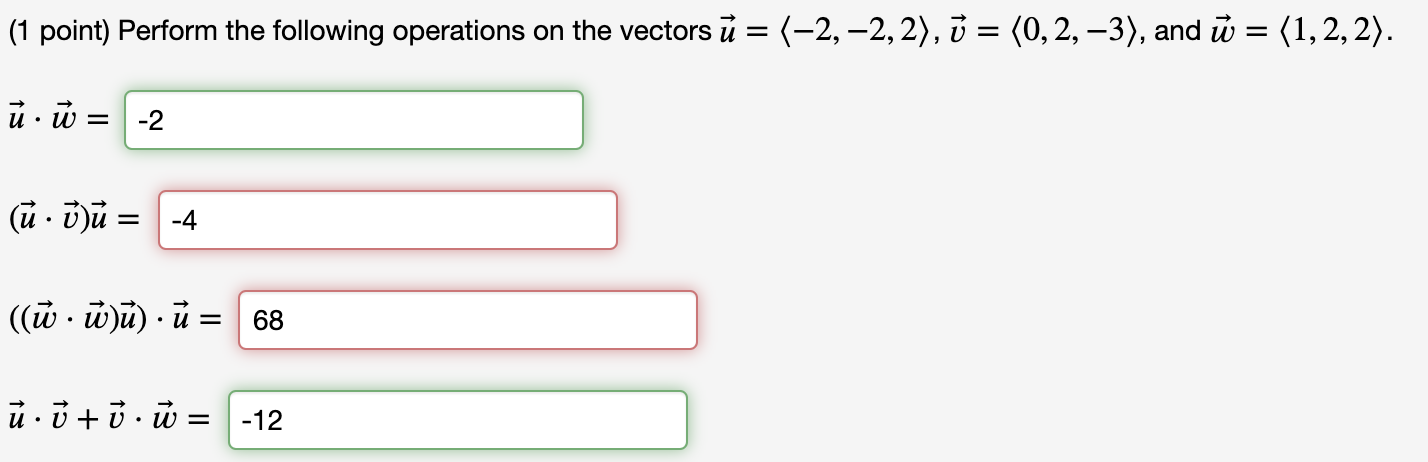 Solved (1 point) Perform the following operations on the | Chegg.com