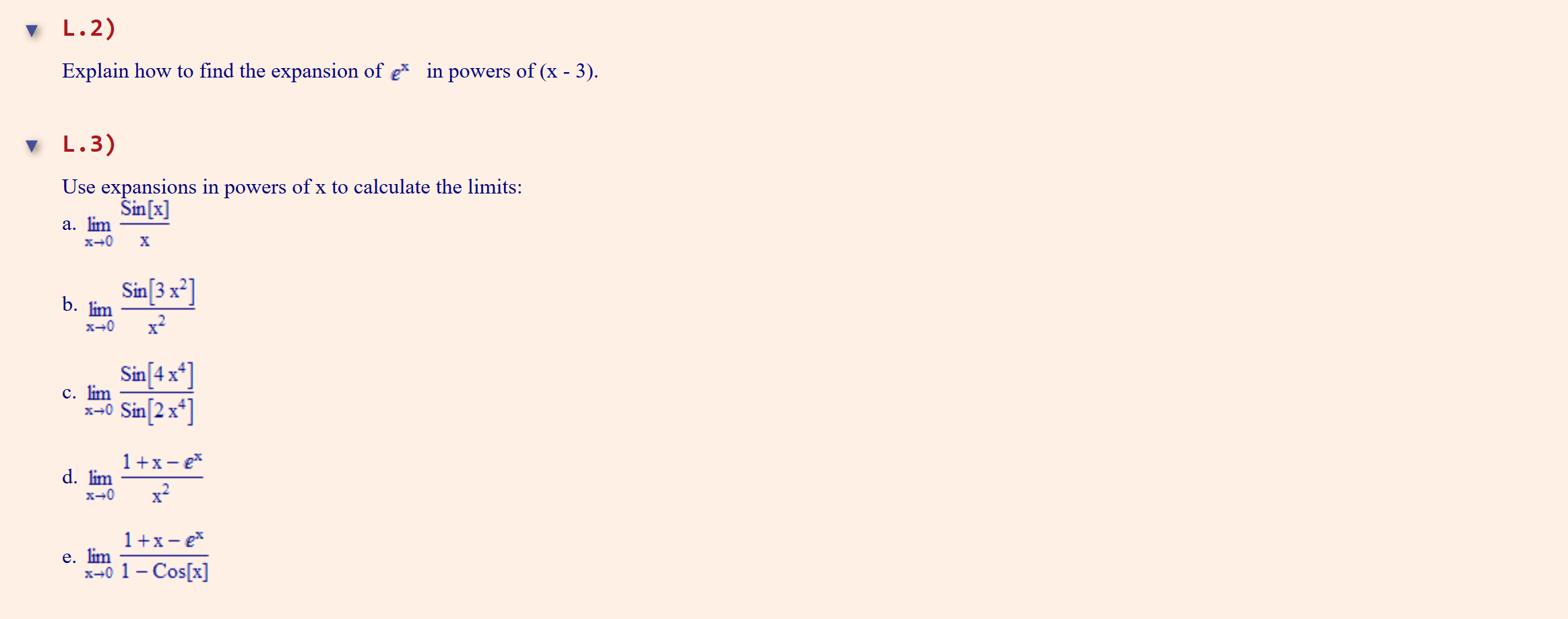 Solved v L.2) Explain how to find the expansion of e* in | Chegg.com