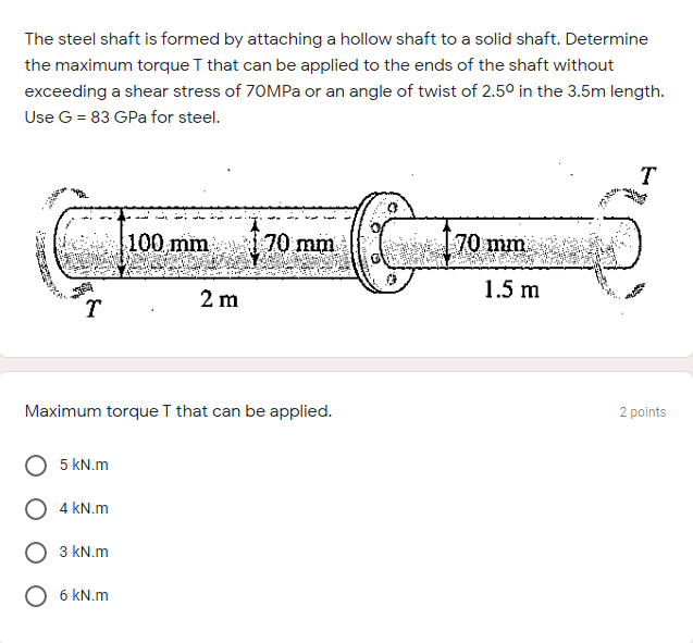 Solved The steel shaft is formed by attaching a hollow shaft