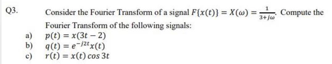 Solved Consider the Fourier Transform of a signal | Chegg.com